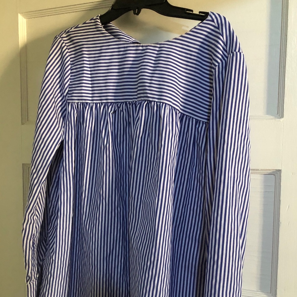 Blue pinstripe sun dress